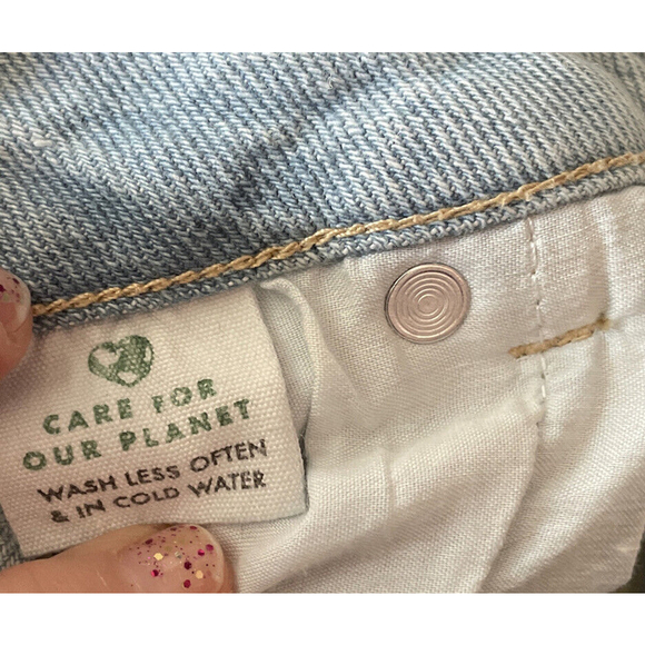 SWS Denim High Rise Distressed Mom‎ Jean Shorts 32" Waist Light Wash Grunge Y2K - Picture 8 of 9